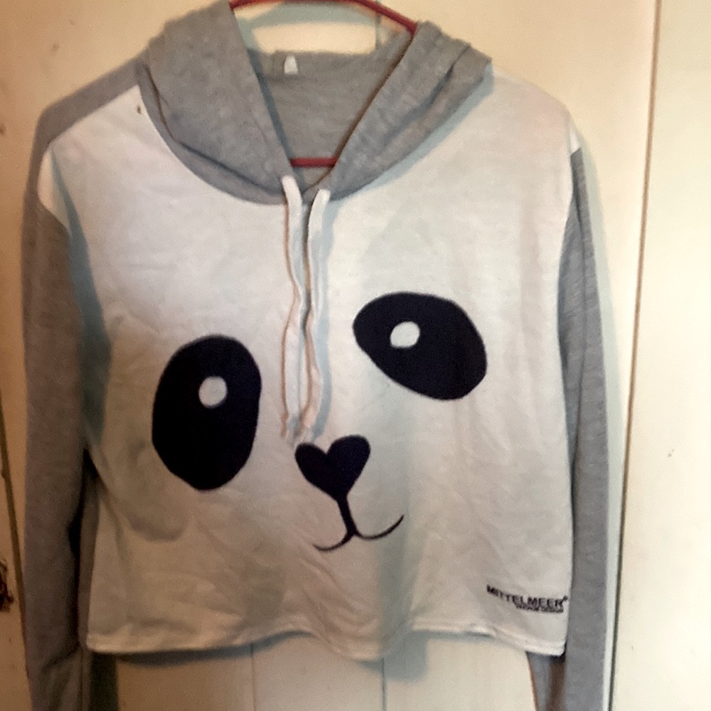 Panda crop top size Large